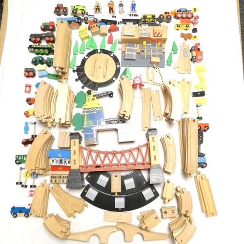 Wooden train set track - train,