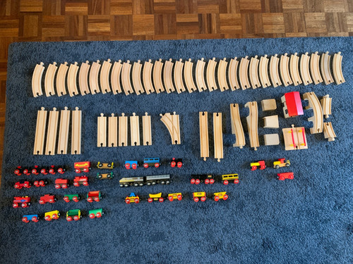 Vintage wooden train set - vintage,