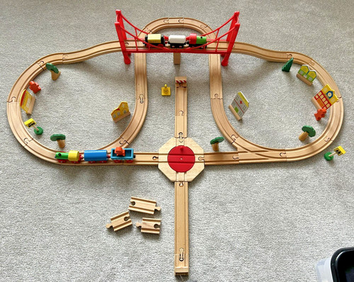 Wooden toy railway train - toy,
