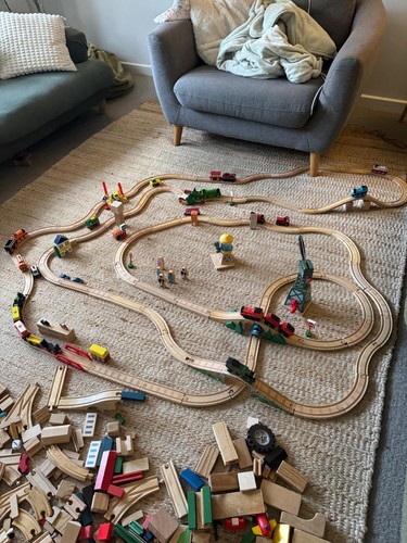 Wooden train set lots of - wooden, set,