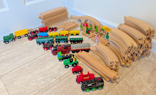 Wooden train track set - wooden,