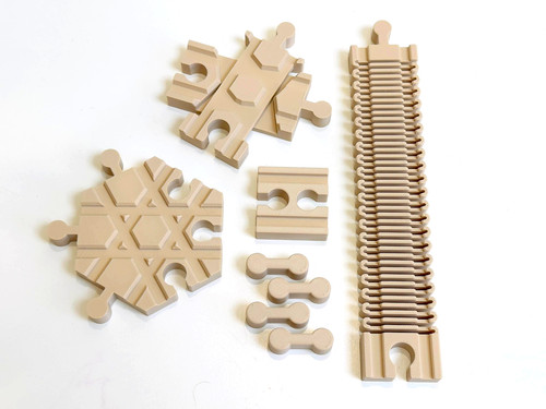 8pc wooden train track - wooden,