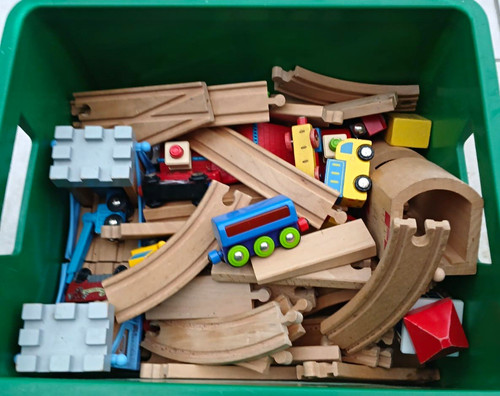 Brio wooden train track - train,