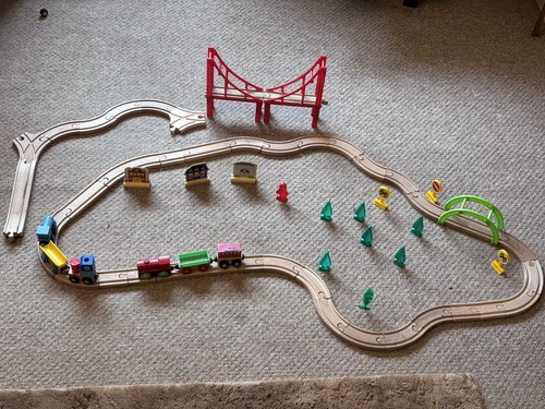 Wooden train track - train,