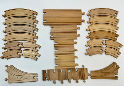 Wooden train track - track, of