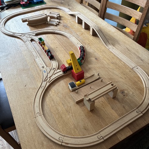 Wooden train set including - wooden,
