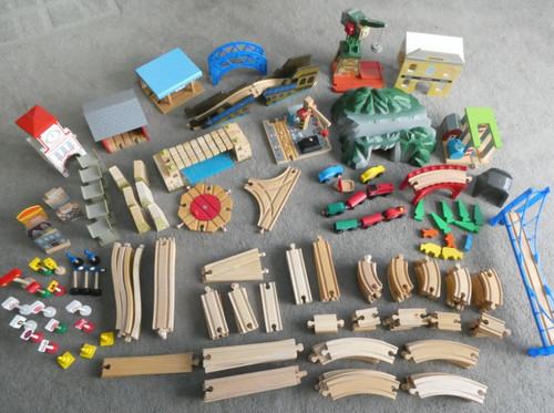 Wooden train track set - train,