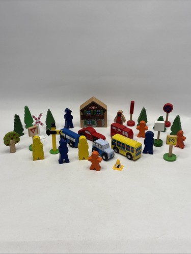 Wooden train set accessories - wooden,