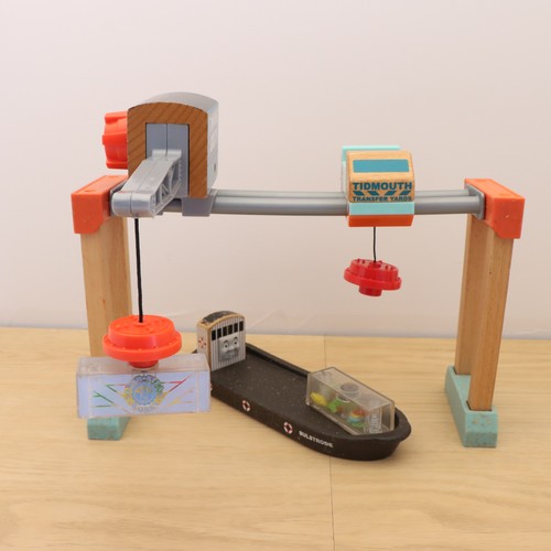 Wooden train track - wooden, crane