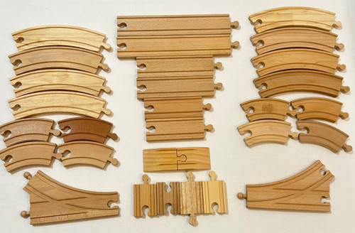 Wooden train track - train, x30