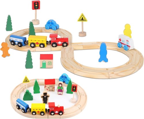 33pcs wooden train track - track, rail