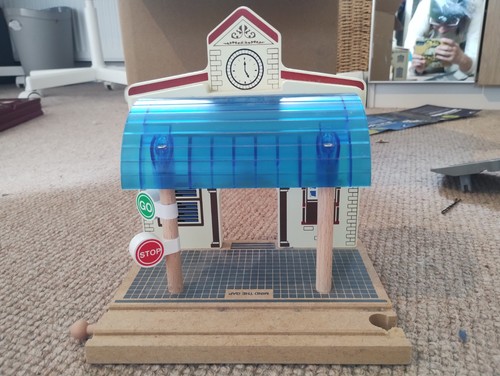 Wooden train track station - train,