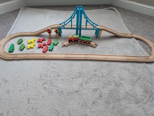 Wooden train track set - wooden,