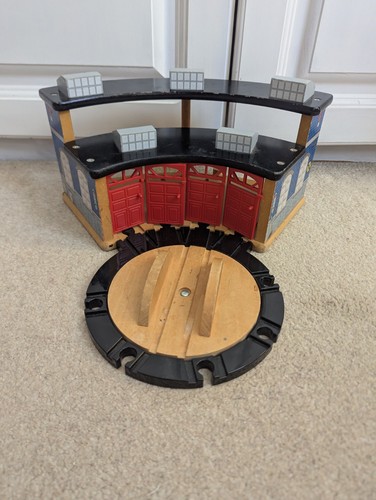 Wooden engine shed for train - wooden,