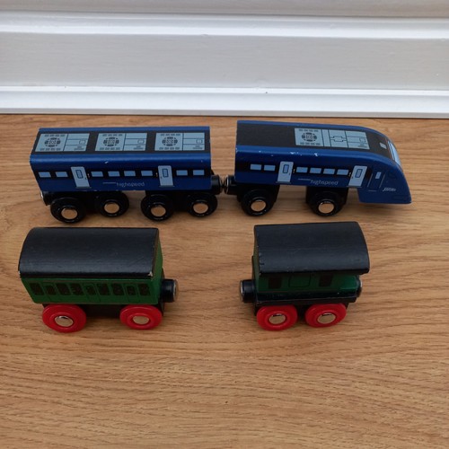 Wooden train track engine - train,